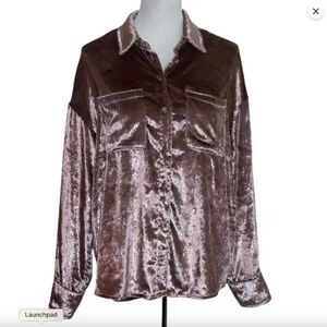 Fate Crushed Velvet Pink Shirt